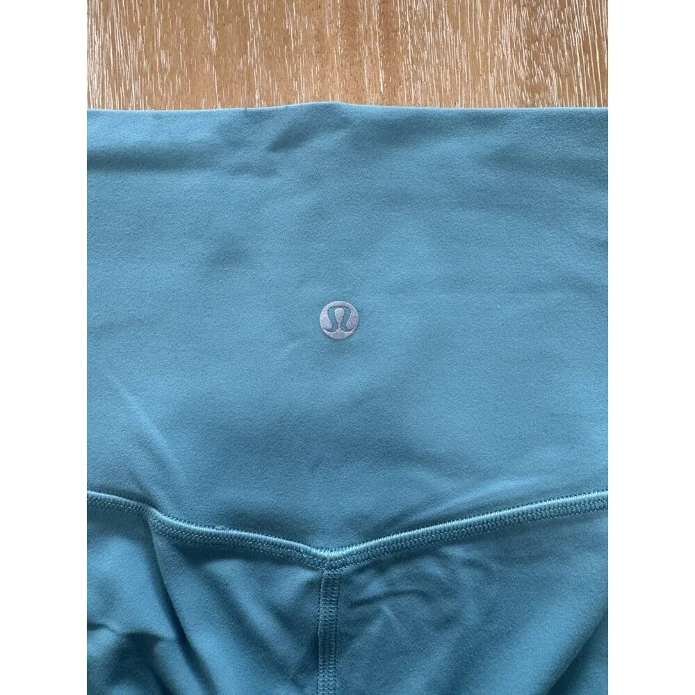 Lululemon Wunder Train High Rise Leggings Size 8 Teal Aqua Turquoise EUC 23.5”